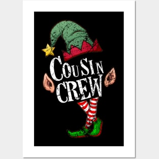 Elf Cousin Crew. Christmas Family Group Matching Posters and Art